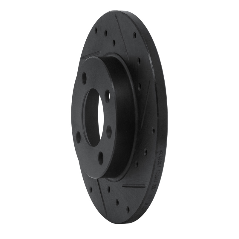 Audi Fox Brake Rotor (1) - Front Right - R1 Concepts - Drilled & Slotted - Black - `73-`05